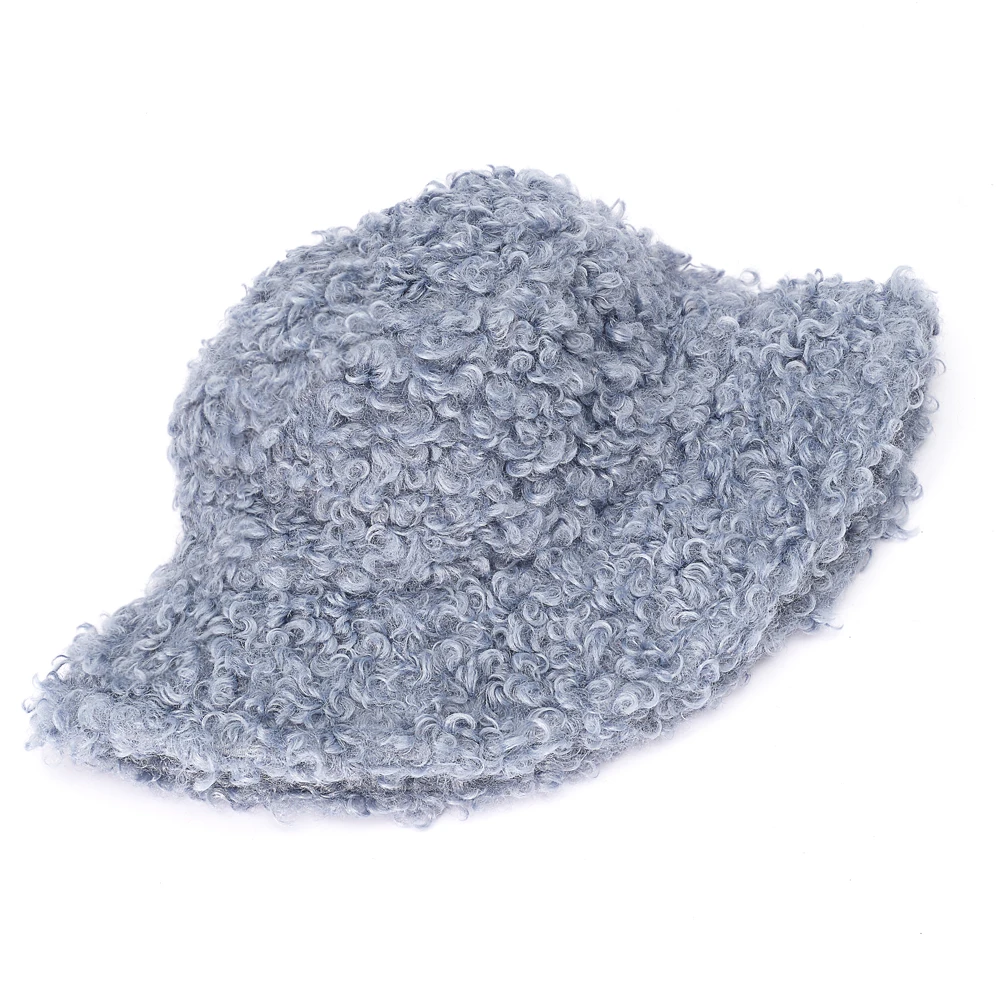 Chapeau Bucket Femme En Fausse Fourrure - Large Bord Hiver Chaud - Taille Unique Noir