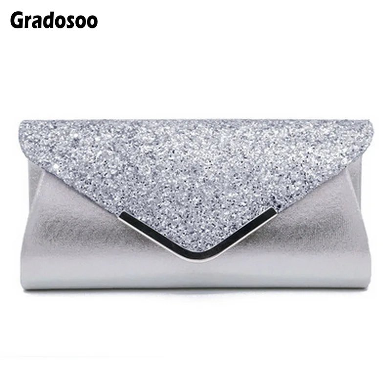 

Gradosoo Evening Clutch Bags Women Luxury Shoulder Bags For Women Chains Design Day Clutches Female PU Leather Small Bags LBF463
