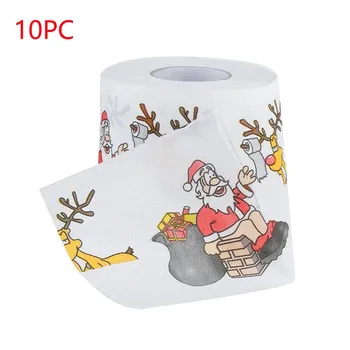 

Christmas Pattern Roll Paper Print Interesting Toilet Paper Table Kitchen Paper Paper Towel Multi-Fold toilet tissue klopapier