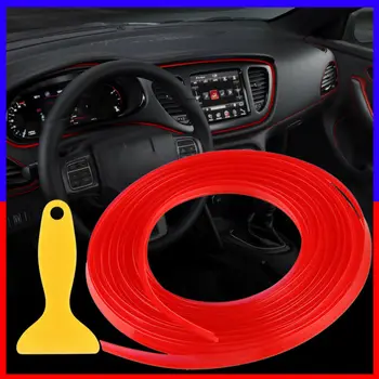 

5M Decor strip Auto Trim Molding Moulding Line Edge Red For Car Interior