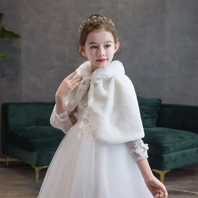 ik luister naar muziek Vervallen Keer terug Meisje Bruiloft Bolero Winter Jassen Faux Fur Capes Voor Kinderen Wedding  Warm Mantels Sjaal Bolero Meisje Feestjurk Bolero cape - AliExpress  Bruiloft & Events