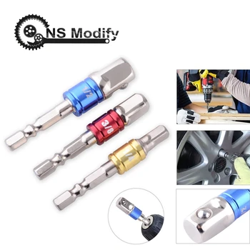 

NS Modify 3pc/set 1/4" 3/8" 1/2" Hex Shank Wrench Drive Power Drill Adapter Universal Socket Wrench Power Drill Bit Adapter