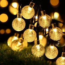 

New 20/50 LEDS Crystal ball 5M/10M Solar Lamp Power LED String Fairy Lights Solar Garlands Garden Christmas Decor For Outdoor