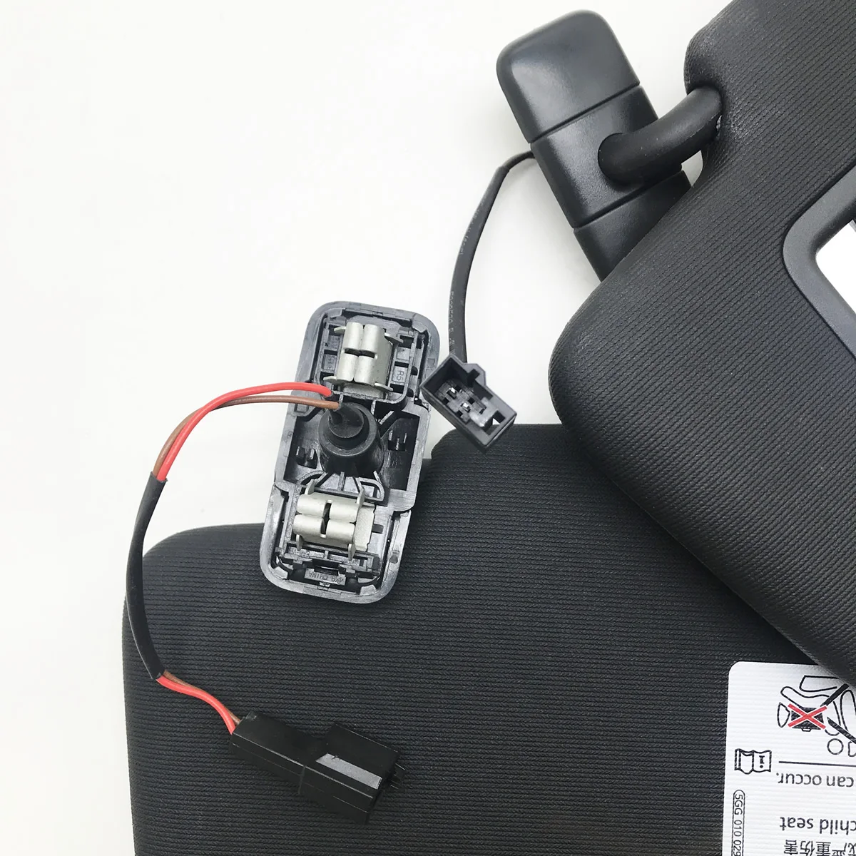 Black Front Sun Visor Panel With Makeup Mirror For VW Golf 7 SportsVan Jetta MK7 TCross Passat