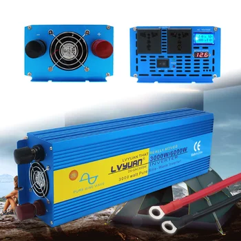 

Digital Display 6000W Peak Pure Sine Wave Power Inverter DC 12V/24V to AC 220V 230V 240V Universal EU AU UK socket dual output