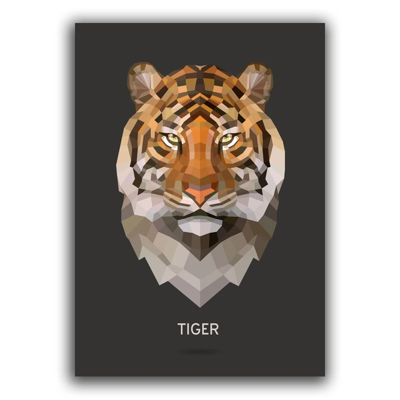 Geometric-Tiger-Posters-and-Prints-Wall-Art-Polar-Bear-Zebra-Baboon-Buffalo-Canvas-Painting-Wall-Picture (3)