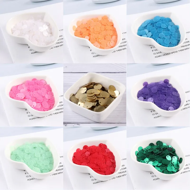 

6mm 8mm 10mm Matt Sequins For DIY Fabric PVC Dull Polish Sequin Paillettes Sewing Accessories With 1 Side Hole