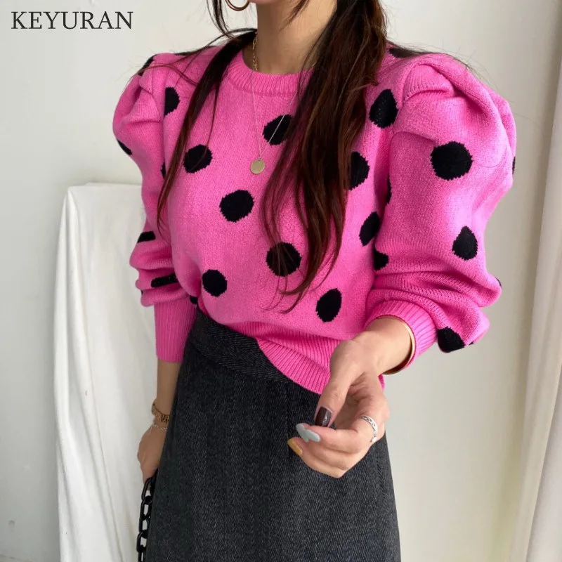Sweater Polka Dot Sleeve | Polka Dot Sweaters Women | Women Dot Winter  Sweaters - Korean - Aliexpress