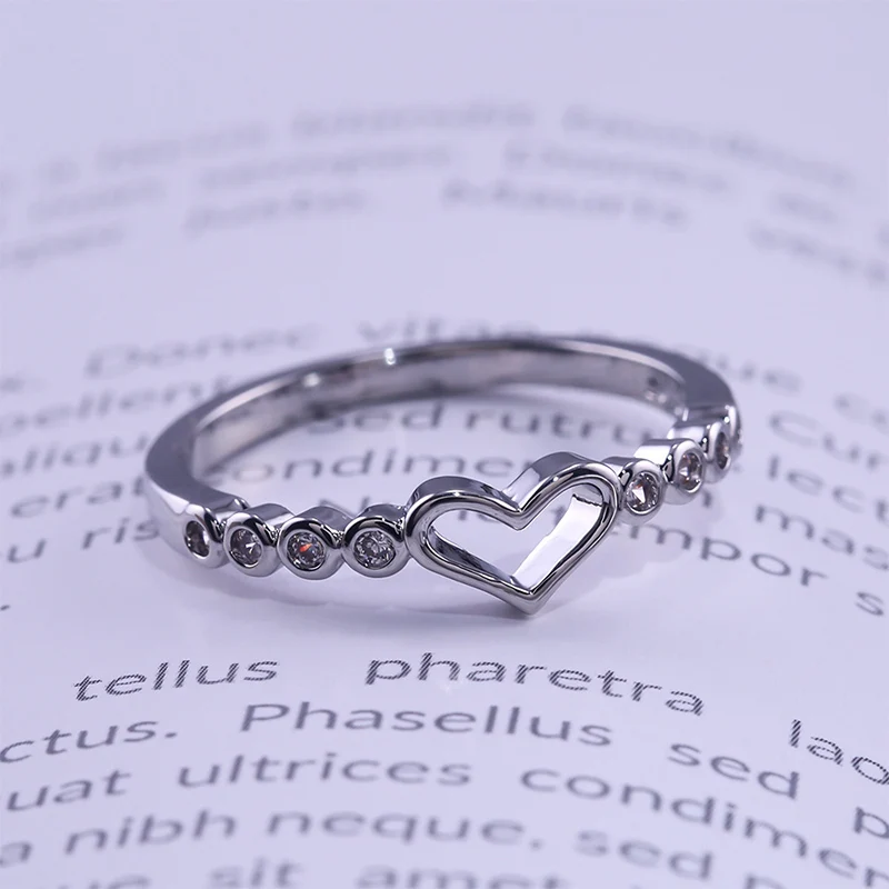 Женское кольцо в форме сердца Anillo романтическое модные пары колец серебряного