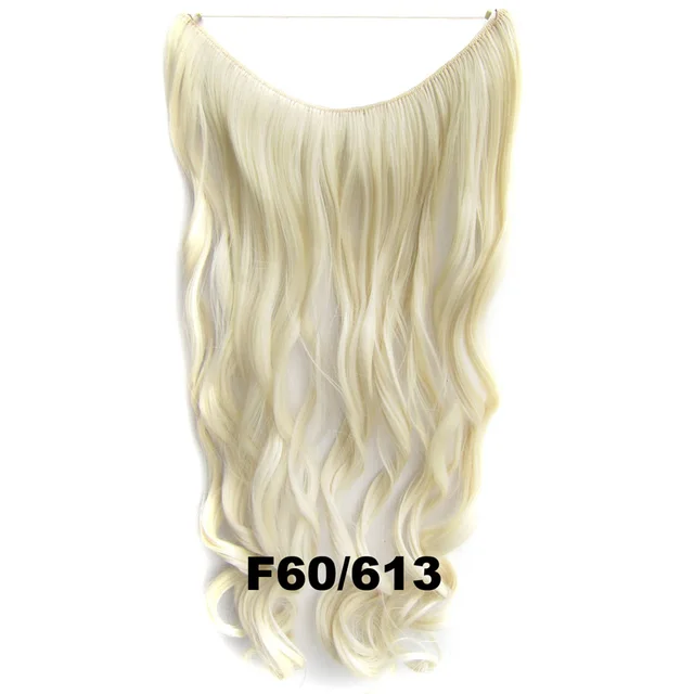 24inch 50grams 100grams Synthetic Hair Extension Gradual Color Brown Gray Blonde String Halo Hairpieces Extensions 100g-F60-613-wavy