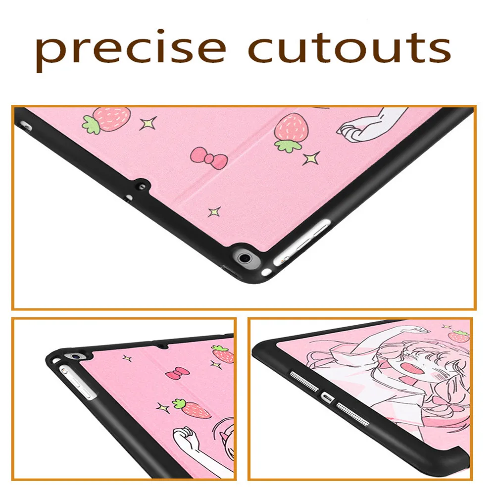 Case for iPad 5th 6th Generation 9.7 inch Silicone Soft Back Air1 2 Pu Leather Smart Case with pen slot