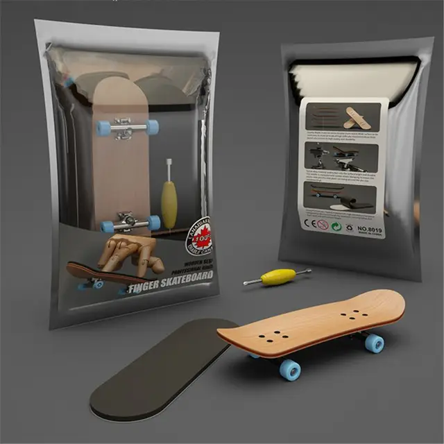 1Set Finger SkateBoard Wooden Fingerboard Toy Professional Stents Fingers Skate Set Novelty Children Christmas Gift 2