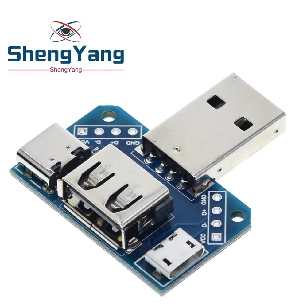 

USB Head Switchboard Male USB Connector to Type-c Micro Female USB 2.54-4P transfer test board USB adapter plate XY-USB4