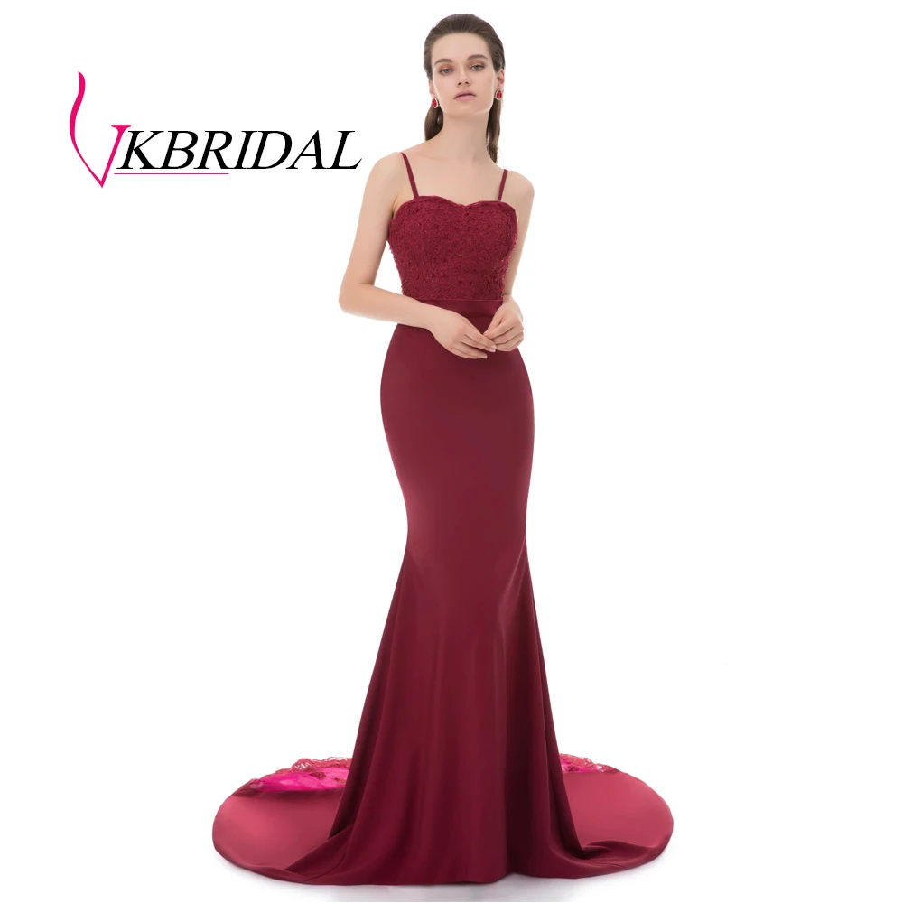 VKBRIDAL платья для подружки невесты, украшенные бисером для пригласительные на свадьбу новые кружевные аппликации Формальные платье русалки халат hond'honneur