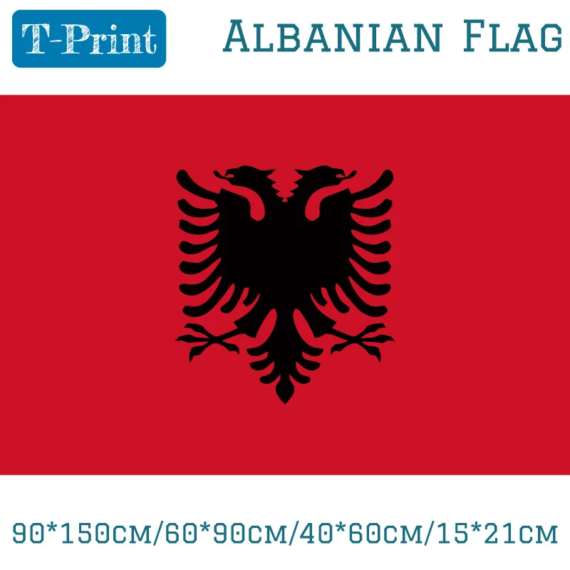 

90*150cm/60*90cm/40*60cm/30x45cm/15*21cm Albanian Flag 3ftx5ft Polyester Flag For World Cup National Day Olympic Games