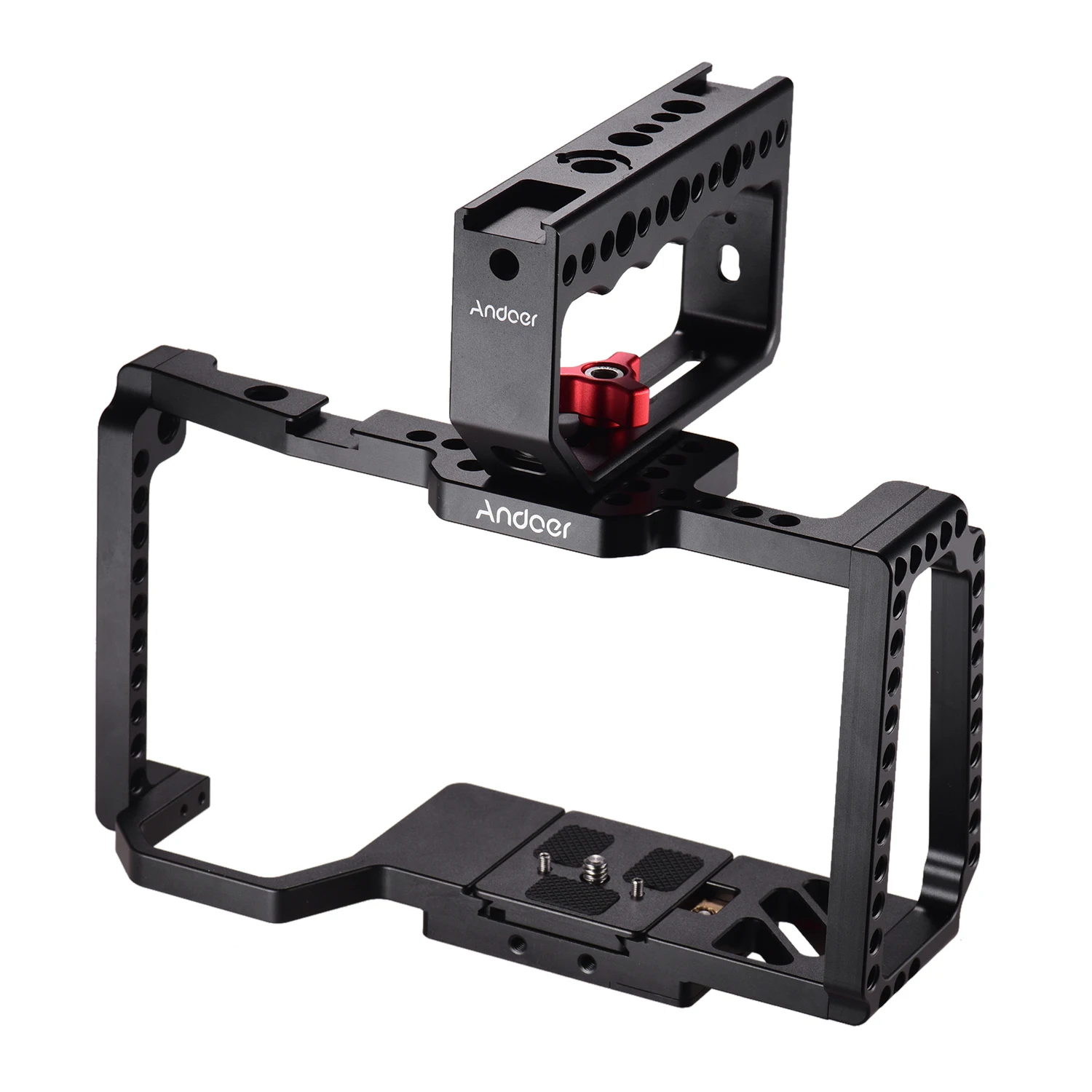 Andoer Camera Cage Top Handle Grip Video Film Making Cold Shoe Mount 1/4 Inch Screw For Blackmagic Pocket Cinema BMPCC 4K 6K