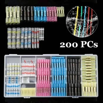 

200pcs Car Auto Heat Shrink Butt Wire Connectors Waterproof Solder Sleeve Assortment 10-26AWG Tool Accessories Parts