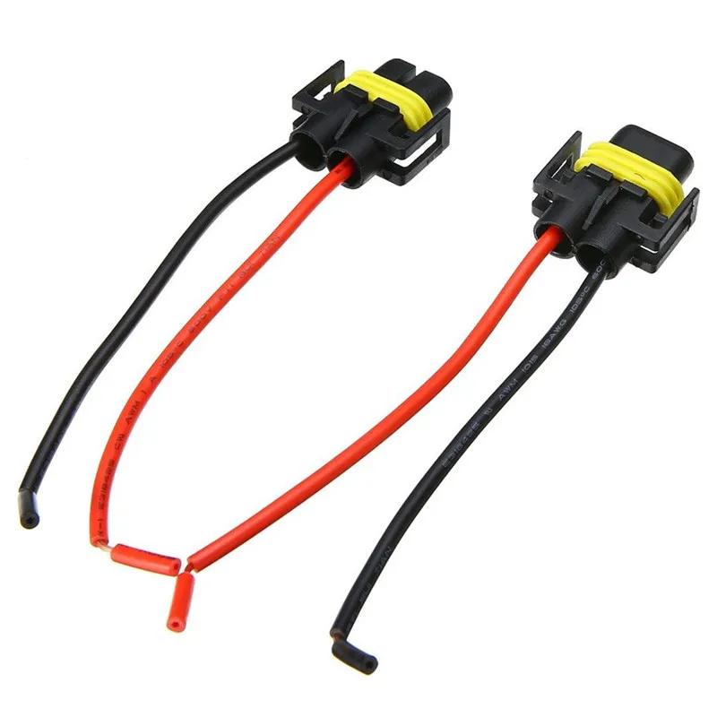 2PCS H11 H8 H9 Wiring Harness female Socket Wire Connector Plug Extension Pigtail