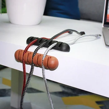 

1 Pcs 7 Holes USB Cable Organizer Wire Winder Headphone Earphone Holder Mouse Cord Silicone Clip Phone Line Desktop Management