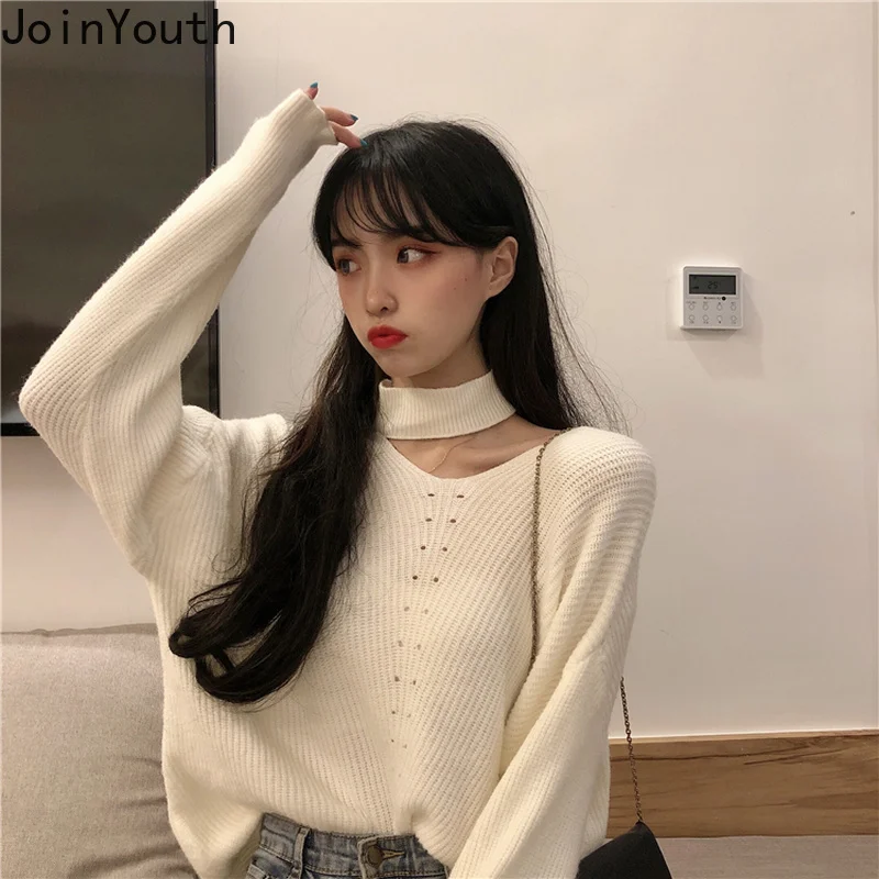Joinyouth зимняя одежда для женщин нерегулярный свитер модные пуловеры Свободные корейские Sueter Mujer Invierno полный Висячие шеи 082