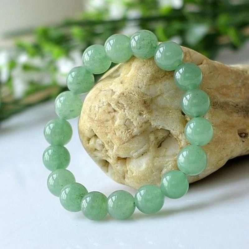 MOROW 100% Natural Green Aventurine Round Bead Stone Bracelet Jewelry Simple Women's Men Bracelets Fashion Classic Accessory New (13)