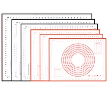 Очень большой 3" x 24" силиконовый коврик для выпечки-антипригарный нескользящий кондитерский коврик с измерениями по Leeseph(красный и черный