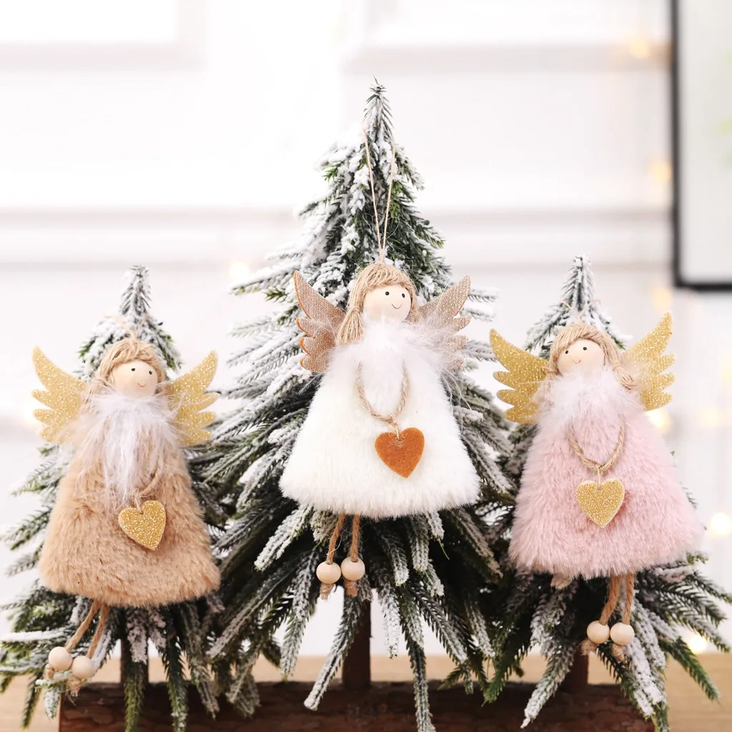Рождественский Ангел Украшение-подвеска Рождественская игрушка украшения для отдыха и вечеринок "сделай сам", парные подарочные подвесные год декоративная кукла с узором