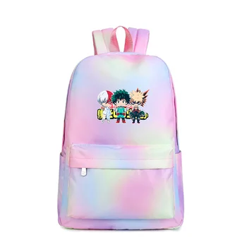 

My Hero Academia Backpack Anime School Bags Rainbow Printing Women Backpack Waterproof Cartoon Travel Bag Laptop Bagpack Rugzak