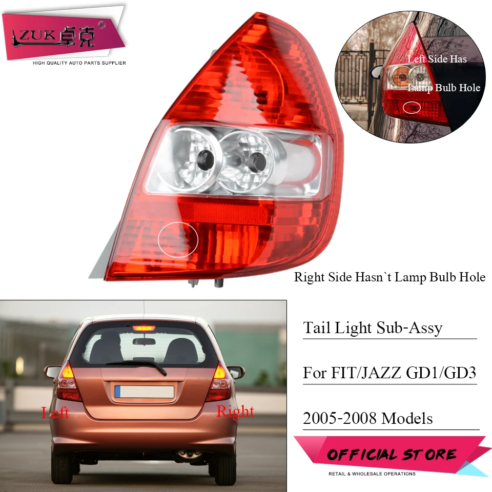 ZUK для HONDA FIT JAZZ GD1 GD3 2005 2006 2007 2008 хэтчбек светильник рь задсветильник фонарь задний