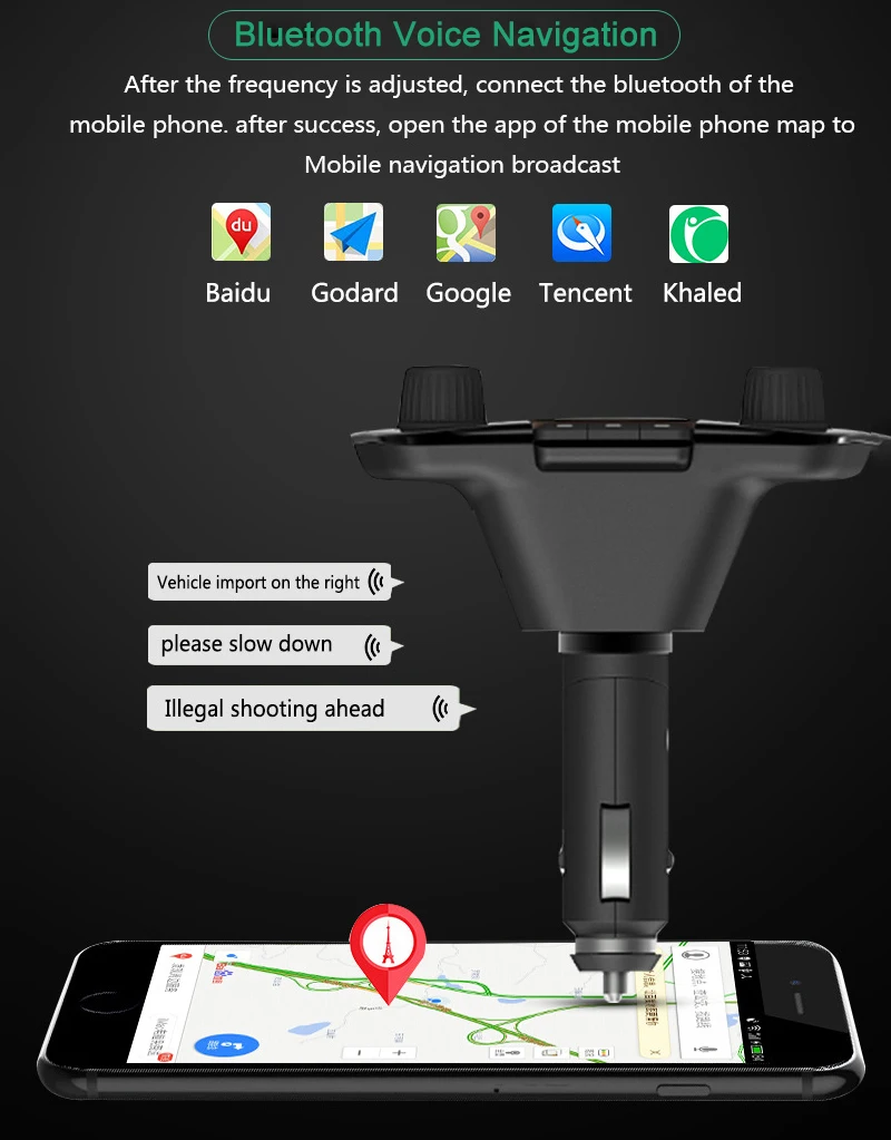 Аудио Автомобильный MP3 плеер USB модулятор Bluetooth FM передатчик светодиодный двойной