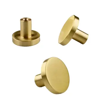 Round Brass Drawer Pulls Handles Dresser Cabinet Door Knob Home Kitchen Hardware