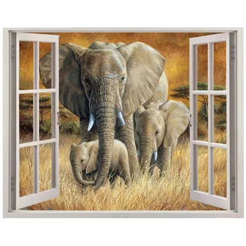 

Diamond Painting Full Square/Round Drill Window Elephant 5D Daimond Painting Embroidery Cross Stitch Crystal Mosaic Picture Z805