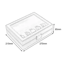 Современный дизайн 10 Сетки Деревянный ящик для часов из углеродного волокна Шаблон Коробка для хранения часов L