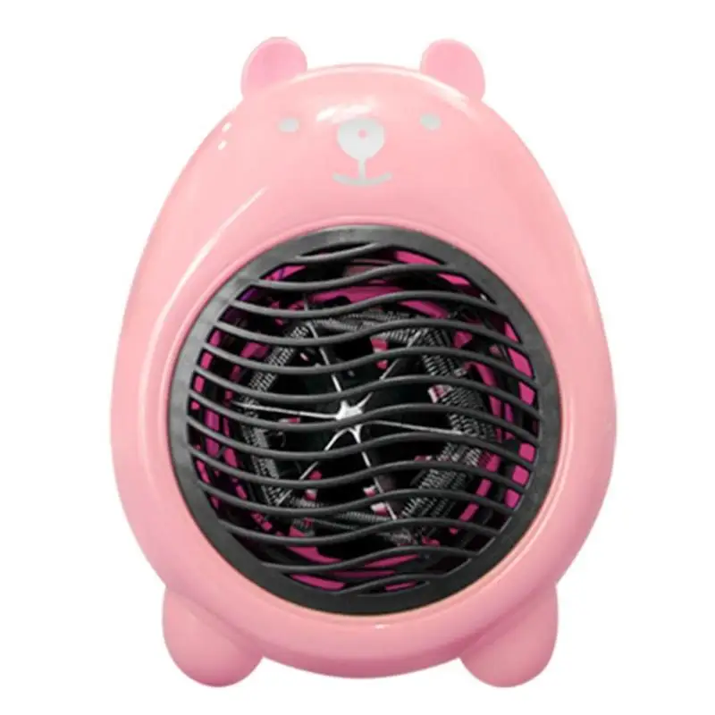 Розовый Mini Household Heater Cute Cartoon Electric Hot Air Blower Warmer Warming Stove Winter Indoor Heating Heater Warmer - Цвет: Розовый