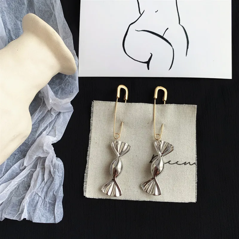 

Korean style women safety Pin candy pendant Long Earrings Ear Threader Fashion Jewelry Exquisite Earrings