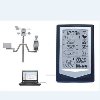

NEW Professional Weather Station With PC Link Household Wireless Thermometer Hygrometer Barometric Pressure Meteorometer