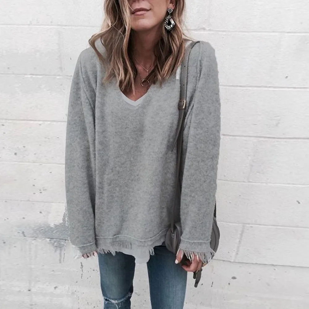 Sweater Women Pullover Sweaters Autumn tassel v-neck Long Sleeve Korean Style Women Sweters Women Invierno 2019 Knitted Sweater Sweater Women Pullover Sweaters Autumn tassel v-neck Long Sleeve Korean Style Women Sweters Women Invierno 2019 Knitted Sweater