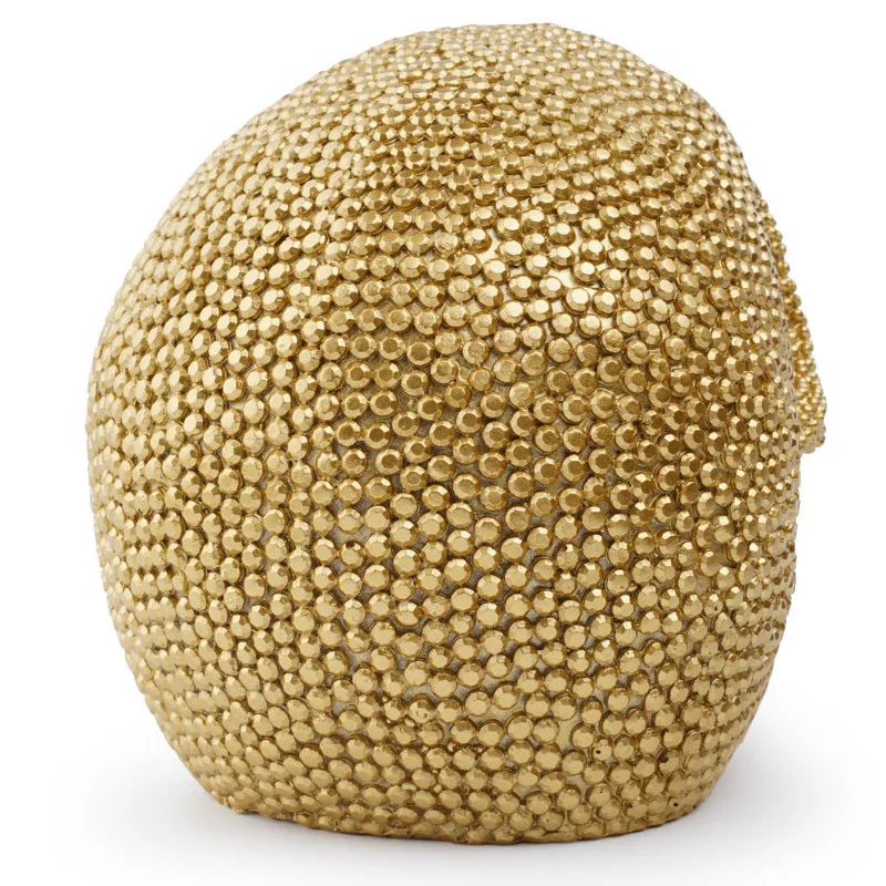 Golden Human Skull Statue Resin Skull Sculpture Modern Home Decoration Halloween Gift Personality Skull Golden Human Skull Statue Resin Skull Sculpture Modern Home Decoration Halloween Gift Personality Skull