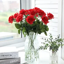 

43cm High-grade Artificial Flower Single Moisturizing Rose Bouquet Wedding Decoration Valentine's Day Immortal Rose Eternal Love