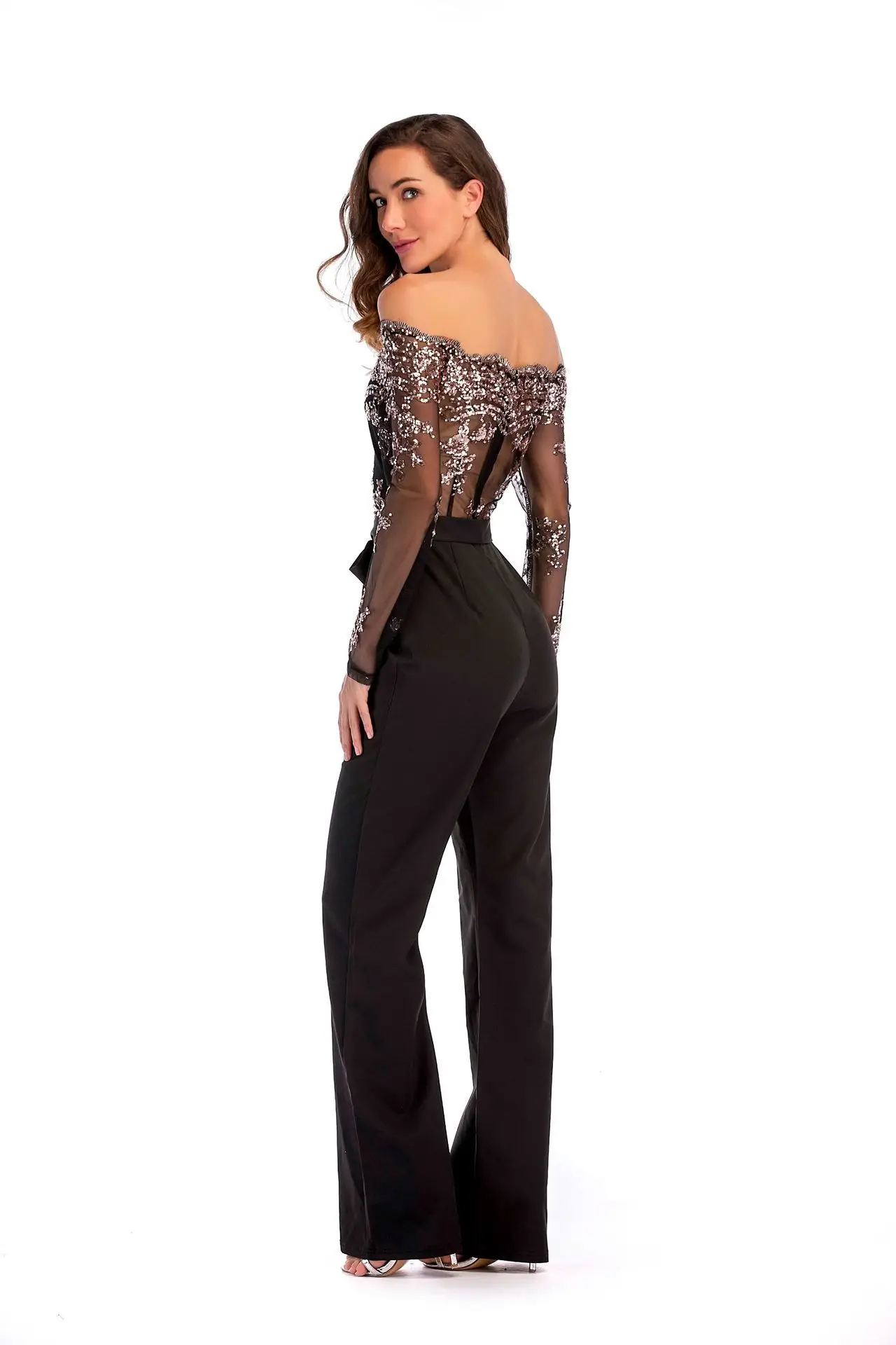 Sexy Long Jumpsuits For Women 2020 Off Shoulder Black Spring Summer Rompers Womens Jumpsuit Elegant Ladies Lace Overalls Clothes Sexy Long Jumpsuits For Women 2020 Off Shoulder Black Spring Summer Rompers Womens Jumpsuit Elegant Ladies Lace Overalls Clothes