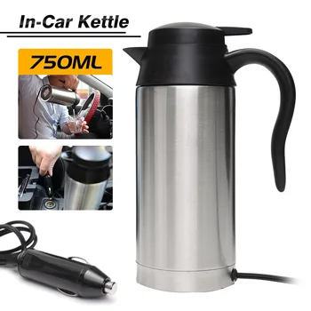 

750ml Car Electric Kettle Portable Vehicle Heating Cup Coffee Tea Mug with Cigar Lighter Cable Car Water Keep Warmer Kettle