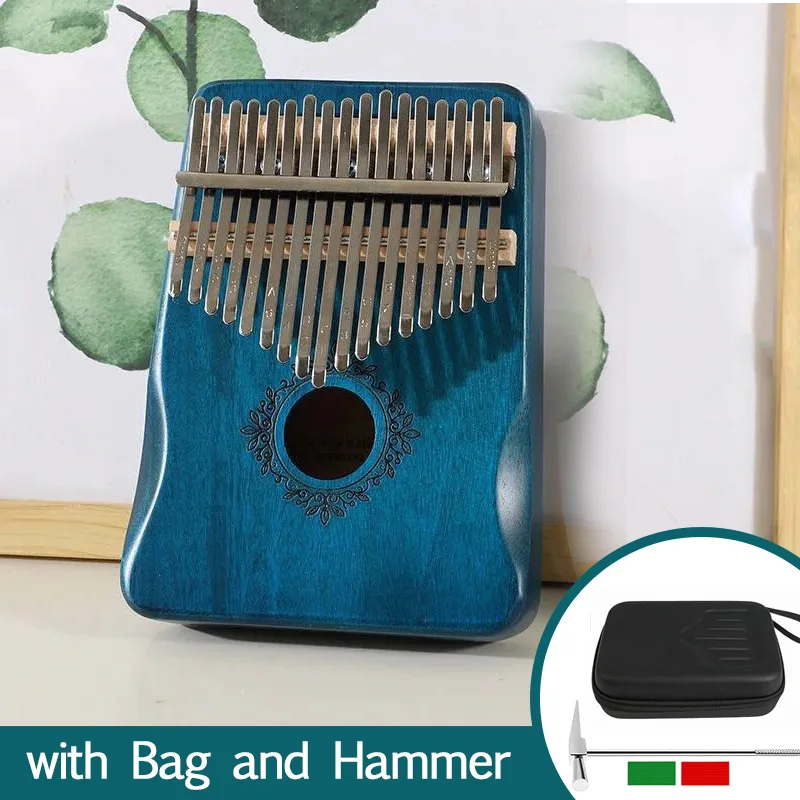 17 клавиш Kalimba большой палец пианино высокое качество синий твердый деревянный портативный клавиатура