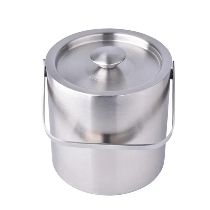 Bpa Free 1.3LChampagne Keg Double Wall Food Grade 18/8 Stainless Steel Ice Bucket with Ice Tong&Clip Strainer Sets Lppunk
