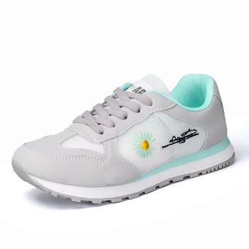 

Women Casual Shoes Fashion Breathable Walking Mesh Lace Up Flat Shoes Sneakers Women 2020 Tenis Feminino White Vulcanized Shoes