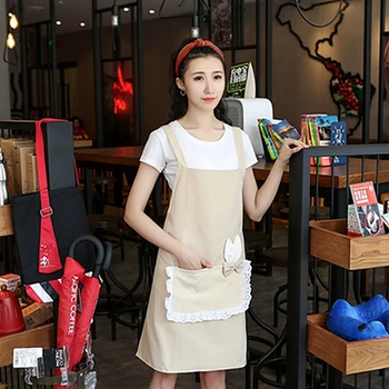 

Adjustable Fashion High-grade Lady Men Restaurant Kitchen Aprons For Woman Household Cooking Baking Aprons Gadgets