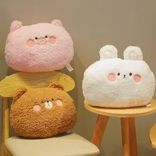 Kawaii – coussin en peluche pour filles 35cm, Animal en peluche, lapin, grenouille, tigre, cochon, dessin animé, oreiller doux pour le canapé, cadeau pour enfants