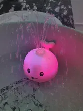 Luz intermitente de baño para bebé y Agua pulverizada, ballena de juguete, reacción al agua, juguetes de baño para bebé, lámpara, juguetes de baño