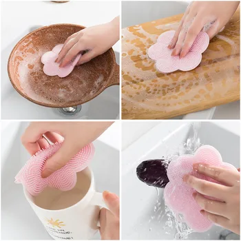

Kitchen Dishes Silica Gel Dishcloth Pure Silicon Dishwashing Brush Cleaning cloth Multi-functional Oil-free Useful Product Partl