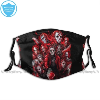 

Friday 13Th Mouth Face Mask Jason Voorhees Facial Mask Polyester with 2 Filters for Adult Cool Mask