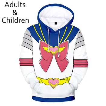 

3D Sailor Moon Men's and Women's Fashion Hoodie Men's and Women's Kids Pullovers Comics Children's Hot Sweatshirts